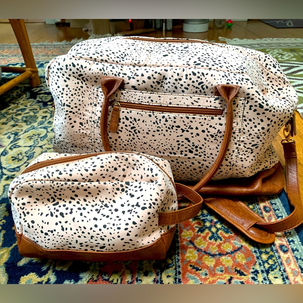 Cheetah print weekender bag